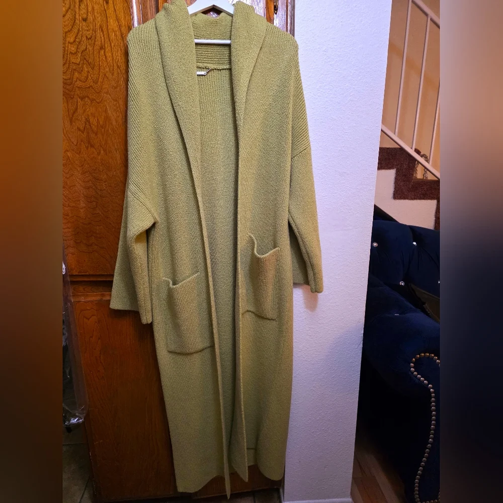 NOUR HAMMOUR Janis Cardigan in Pistachio Green France Size 36 - Picture 4 of 12